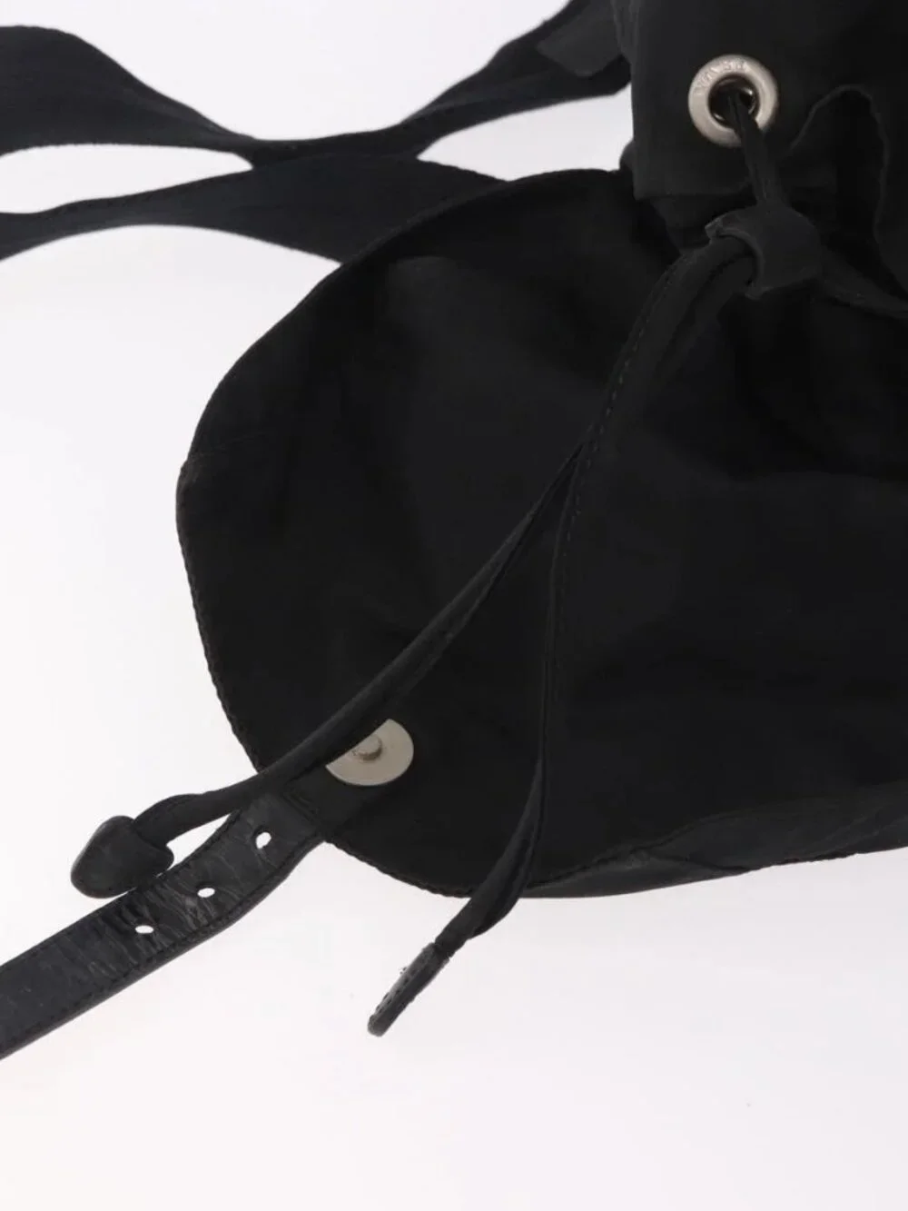 PRADA Backpack Nylon Black Silver Auth 179537